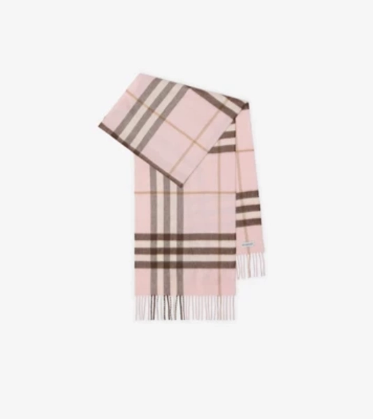 Check Cashmere Scarf in Bow pink | Burberry® Official