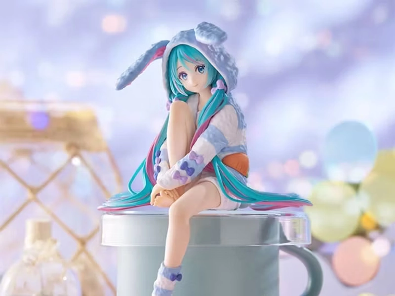 Vocaloid Hatsune Miku (Rabbit Ear Hood Pajama Blue Color Ver.) Noodle Stopper Figure - Ediya Shop | Actionfigurer, figuriner & figurer från anime & manga