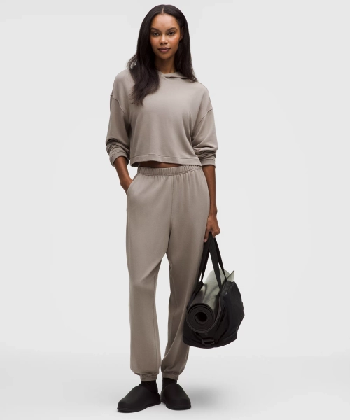 BeCalm Oversized Mid-Rise Pant - Warm Ash Grey - S