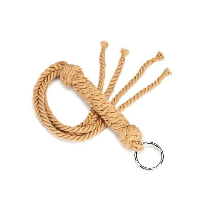 Bound You II Shibari Rope Flogger - Handwoven Cotton Impact - Khaki