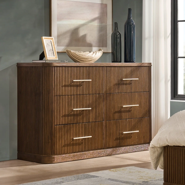 Latitude Run® Graciana 62.25''W Modern Fluted 6-Drawer Dresser Simple Assembly | Wayfair