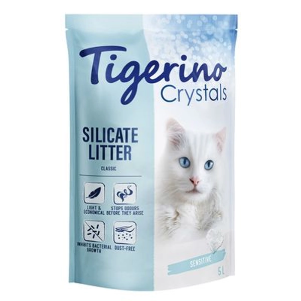 Tigerino Crystals Classic Sensitive macskaalom - parfümmentes 5 l