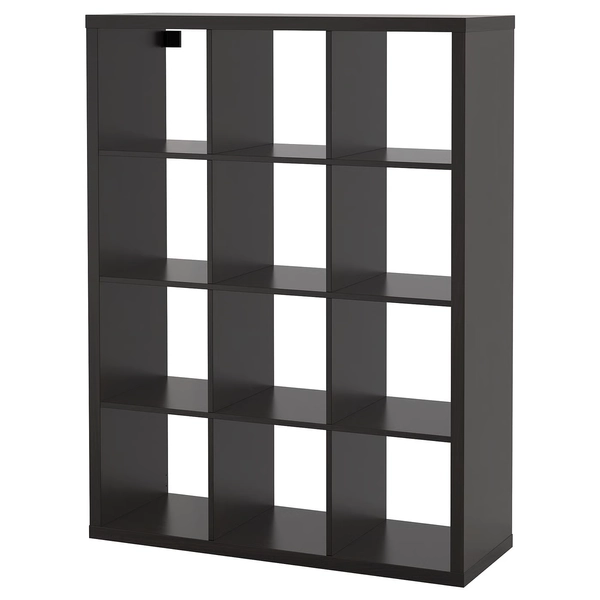 KALLAX Shelving unit - black-brown 112x147 cm