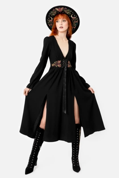 POISONED PETAL MIDI DRESS