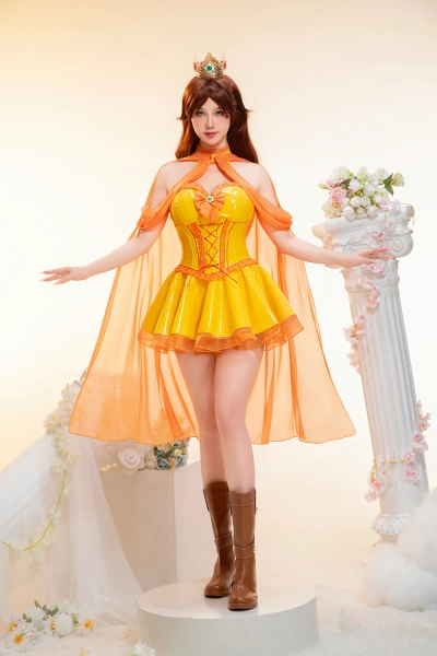 Daisy Princess Derivative Corset Skirt Set Halter Casual Outfit Top and Skirt with Cape Tailing