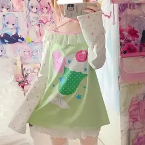 Sweet Cartoon Print T-shirt