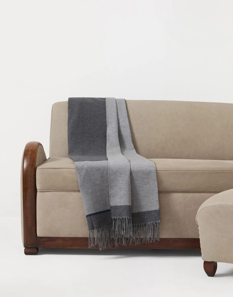 Silk throw with fringe