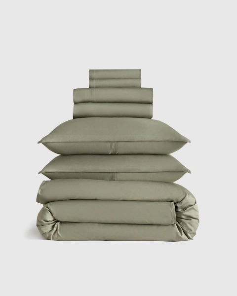 100% Organic Bamboo Deluxe Bedding Bundle in Sage