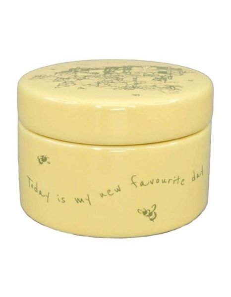 'Winnie the Pooh', Ceramic Round Trinket Box 6cm in Yellow
