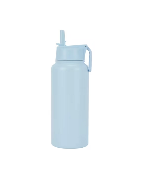 960ml Blue Double Wall Insulated Cylinder Drink Bottle