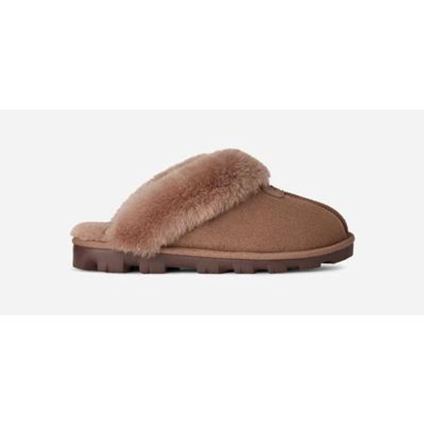 UGG® Women's Coquette Durable Sheepskin Slipper in Rocky Oak, Size 5