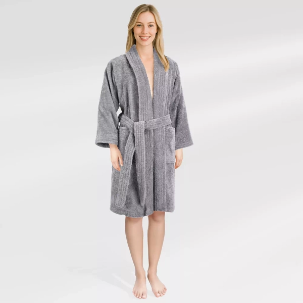 Women's American Soft Linen Long Sleeve Terry Bathrobe