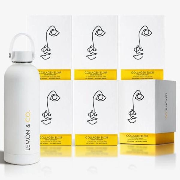 Liquid Collagen Drink Mix | Daily Elixir with Marine Collagen & Vitamin C, 12-Week Bundle