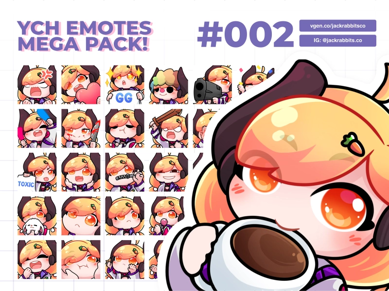 YCH EMOTES MEGA PACK 2 by JackRabbits.Co! (@jackrabbitsco)