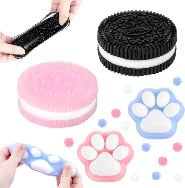 Taba Squishy,4Pcs Squishy Stress Toys Cat Paw Squishy Stress Relief Toys Fufu Sq