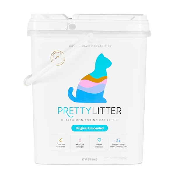 PrettyLitter Health Monitoring Cat Litter Unscented Non-Clumping 12lb Pail