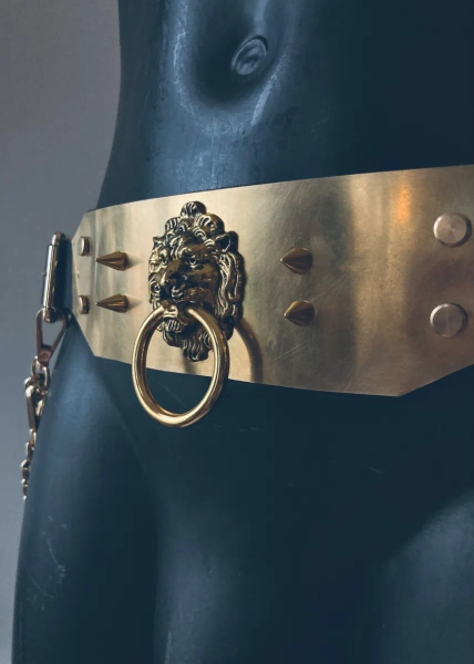 METAL LION BELT GOLD