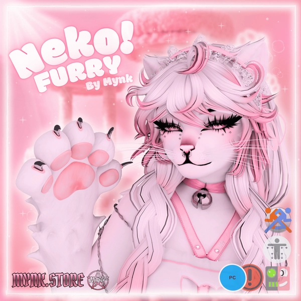Neko! ็ซ FURRY (PC)(VRCFT) by Mynk on Jinxxy