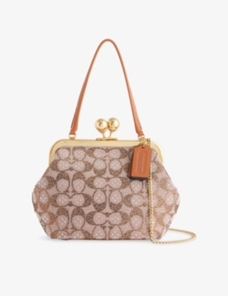 Crystal Small Kisslock Top-Handle Bag