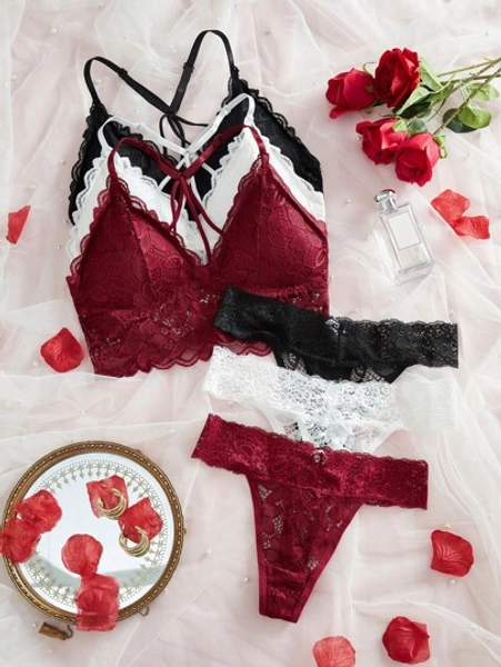 6pcs Sexy & Comfortable Lace Lingerie Set