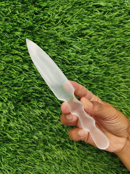 Handmade Selenite Crystal Knife, Polished Gemstone Athame - Etsy