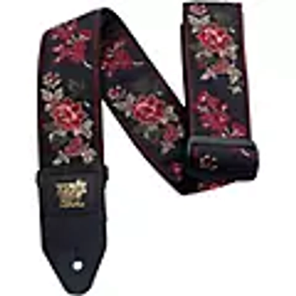 Ernie Ball 2" Polypro Guitar Strap - Red Rose Jacquard