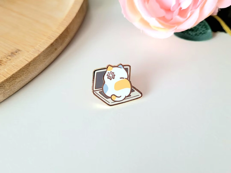 No Talk Me I Angy 0.75" | Tiny Cats Mini Enamel Pins Cute Animal Board Filler Adorable Kitty Kitten Hard Lapel Gold Plated Friend Gift Set - Etsy