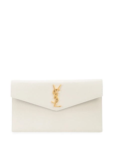 Saint Laurent medium monogram clutch - White One Size