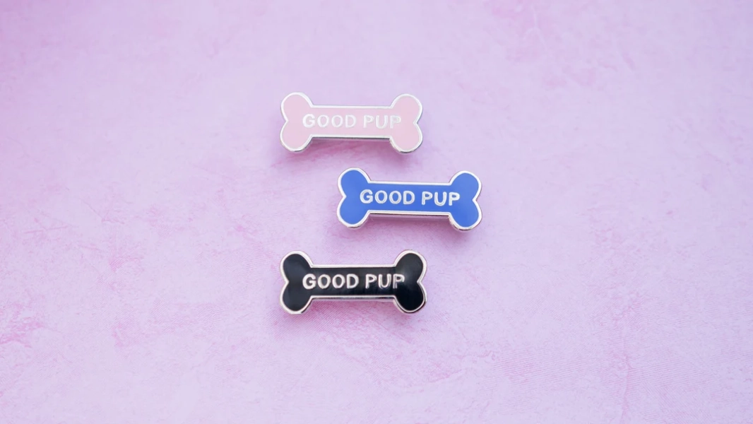 Pink Good Pup Hard Enamel Pin - Etsy