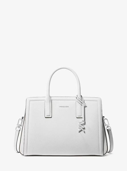 Laila Medium Leather Satchel in Green