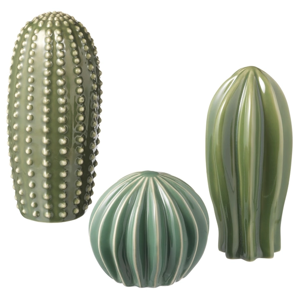 SJÄLSLIGT Decoration, set of 3 - green