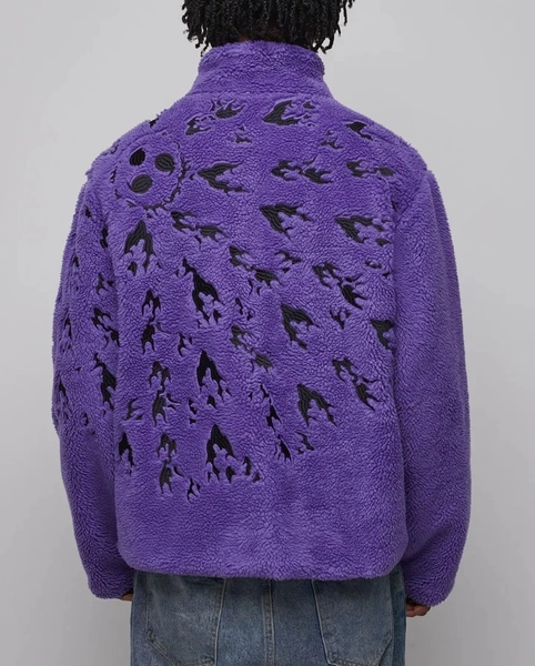 Sasuke Uchiha's Curse Seal Print Wool Zipper Jacket