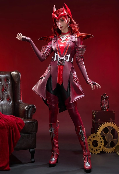 Rival Girl Witch Cosplay Costume Top and Pants with Shoulder Armor and Choker