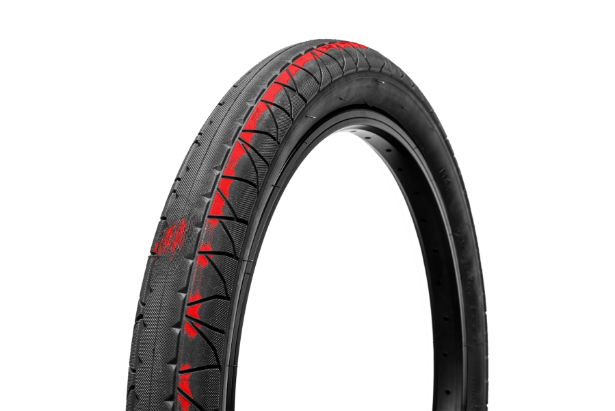 GT POOL 20" x 2.3" "SHRED & SHED" BMX bicycle tire - 110 psi - BLACK (with red underneath)
