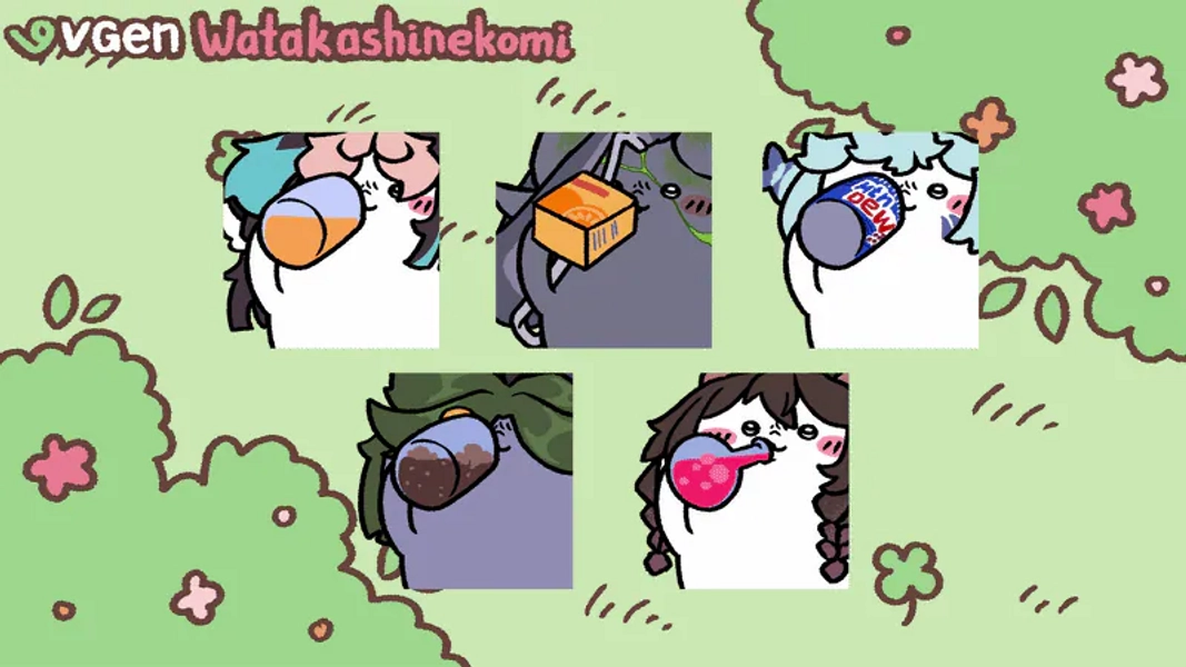 Kuri chug emote by (@Watakashinekomi)