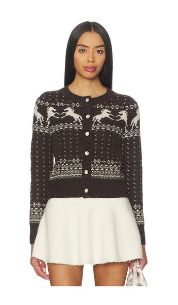 HEARTLOOM Esti Cardigan in Brown. - size S