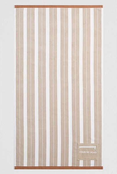 Australian Cotton Pocket Beach Towel - Toffee