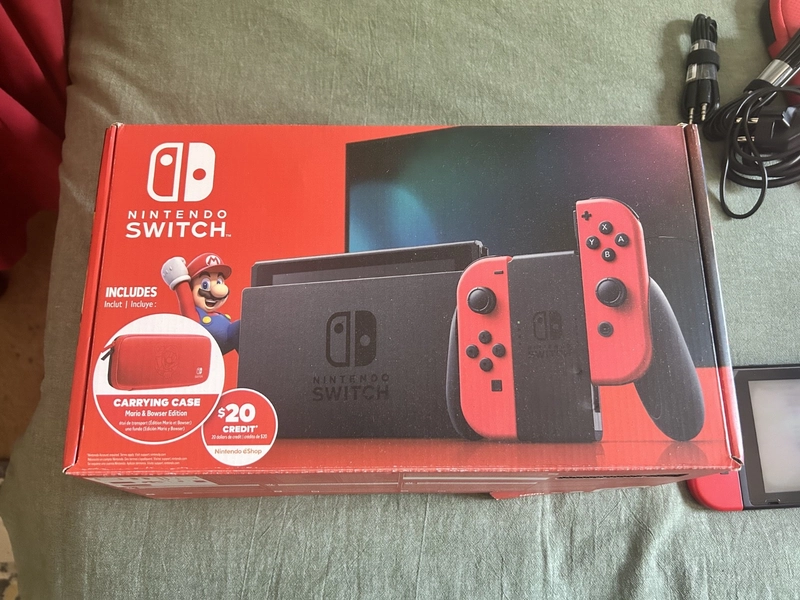 Nintendo Switch V1 Red Console (with 128 GB SD card)