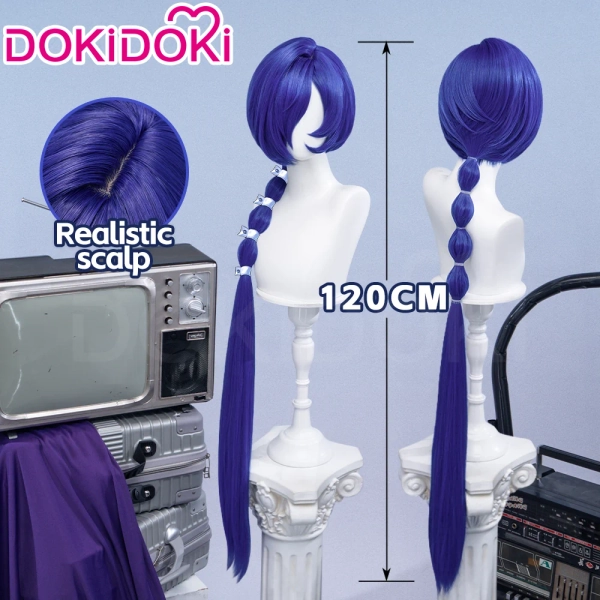 【Ready For Ship】DokiDoki Game Zenless Zone Zero Cosplay Promeia Wig Long Straight Purple Hair Ponytail ZZZ - Wig Only-Ready For Ship