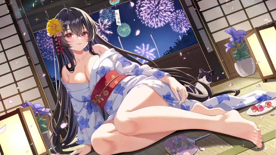 YCH《Fireworks Night Banquet》vtuber/oc by Cheese Art Studio (@CheeseArtStudio)