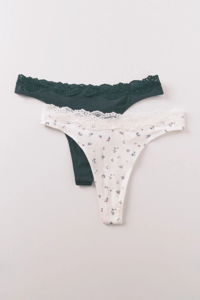 Cotton Thongs 2 pieces