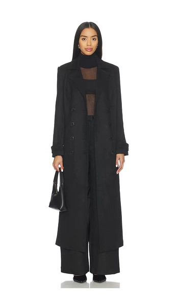 Faux Suede Longline Coat