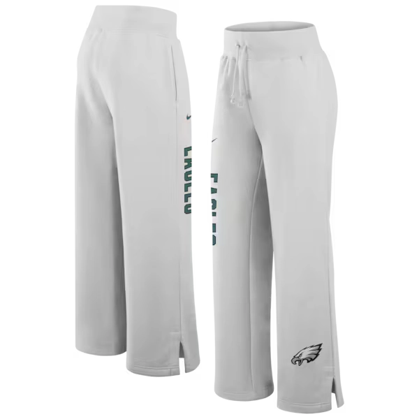 Women's Nike Gray Philadelphia Eagles Primetime Phoenix Fleece Wide-Leg Sweatpants
