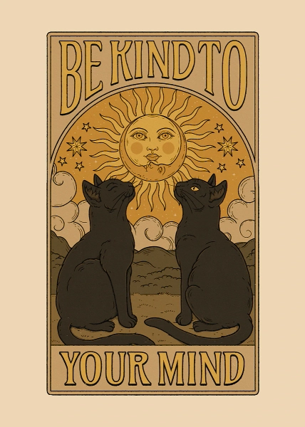 Displate - 'Be Kind to your Mind' Poster, picture, metal print, paint by Thiago Corrêa