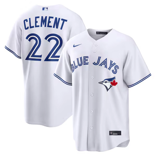 Blue Jays Ernie Clement Nike White Home Replica Jersey