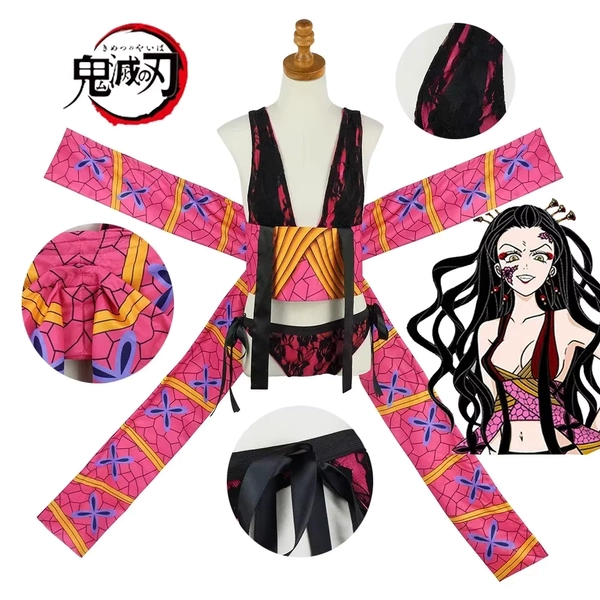 Disfraz de Cosplay de Daki, disfraz de Anime Demon Slayer Kimetsu No Yaiba Daki, peluca, uniforme Sexy, disfraces de Halloween para mujeres y niñas - AliExpress 