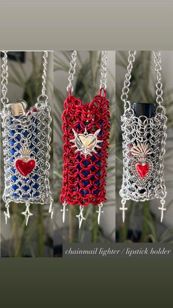 Chainmail Lighter Holder, Lipstick Holder, Handmade Chainmaille Keychain - Etsy