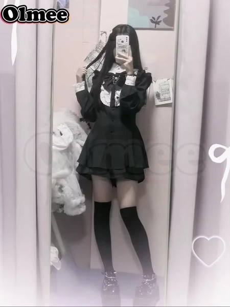 [Olmee] In Stock Jirai Kei Check Dress Japanese Mine Style Outfit Panty Skirt Pink Kawaii y2k Plus Size Kawaii Tomorrow My Love - AliExpress 200000532