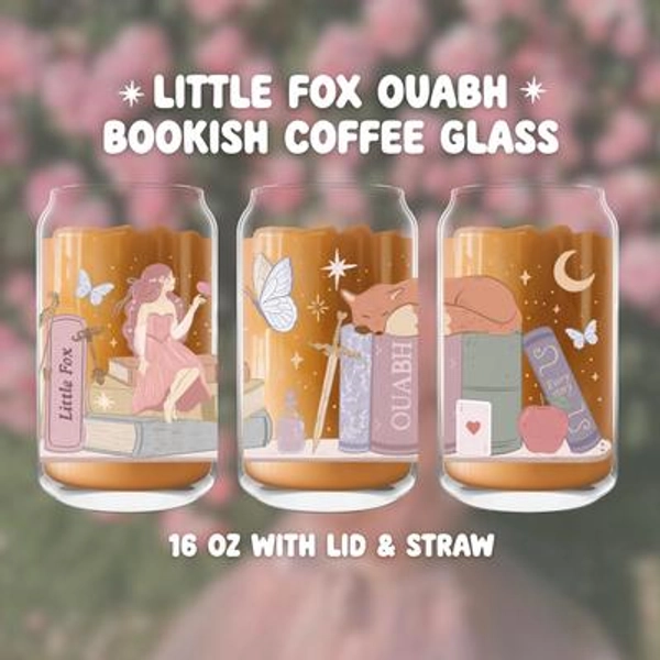 Evangeline Fox OUABH Iced Coffee Glass, Little Fox Officially Licensed Stephanie Garber Merch, Fantasy Reader Gifts