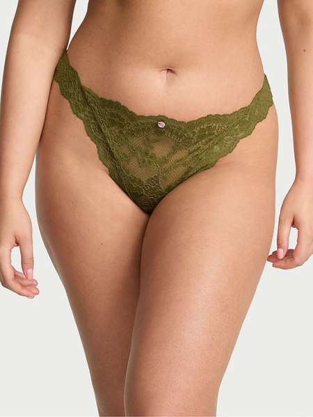 Green Chameleon Thong Lace Knickers